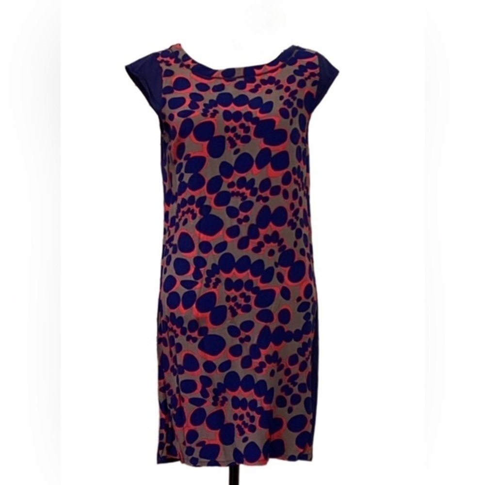 Boden Shift Dress Size 8 Blue Pink